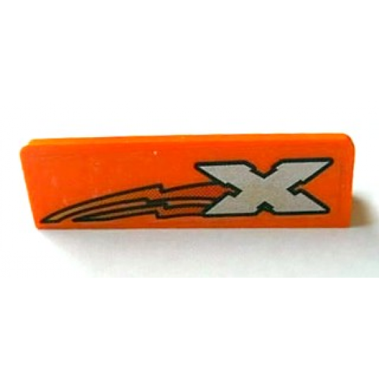 Panel 1 x 4 x 1 with Silver Island Xtreme Stunts Logo and Red and Yellow Lightning Bolt Pattern Model Right (Sticker) - Set 6740