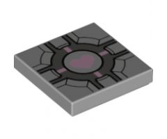 Tile 2 x 2 with Companion Cube Pink Heart Pattern