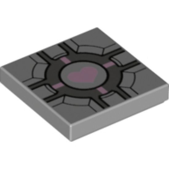 Tile 2 x 2 with Companion Cube Pink Heart Pattern