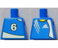 Torso Soccer Adidas Logo Blue No. 6 Pattern (Stickers)