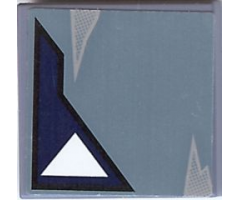 Tile 2 x 2 with One White Triangle and Wear Marks Opposite Pattern (Sticker) - Sets 7252 / 7283