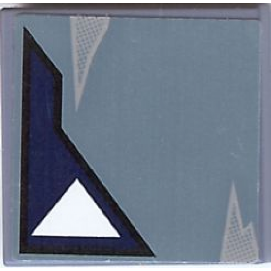 Tile 2 x 2 with One White Triangle and Wear Marks Opposite Pattern (Sticker) - Sets 7252 / 7283