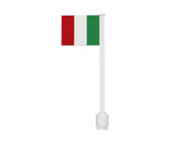 Flag on Flagpole, Straight with Italy Pattern (Stickers)