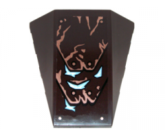 Wedge 4 x 4 No Studs with Copper Cracks and Rivets, Bright Light Blue Ice Pattern (Sticker) - Set 70226