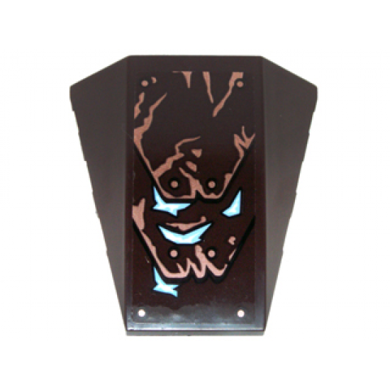 Wedge 4 x 4 No Studs with Copper Cracks and Rivets, Bright Light Blue Ice Pattern (Sticker) - Set 70226