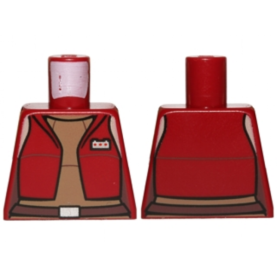 Torso SW Female Dark Red Vest and Dark Tan Top Pattern (Senator Amidala)