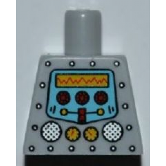 Torso Robot with Silver Rivets, Yellow Gauges, Red Knobs and Yellow Screen Pattern