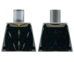 Torso Armor Vest with Silver and Dark Blue Pattern