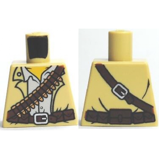 Torso Pharaoh's Quest Tan Vest, White Shirt, Bandolier and Silver Buckle Pattern (Jake Raines)