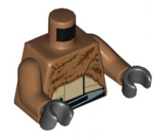 Torso Fur Coat over Tan Top, Black Belt with 4 Cartridges Pattern / Medium Nougat Arms / Black Hands