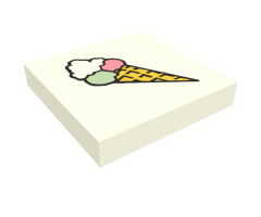Tile 2 x 2 with Ice Cream Cone Pattern