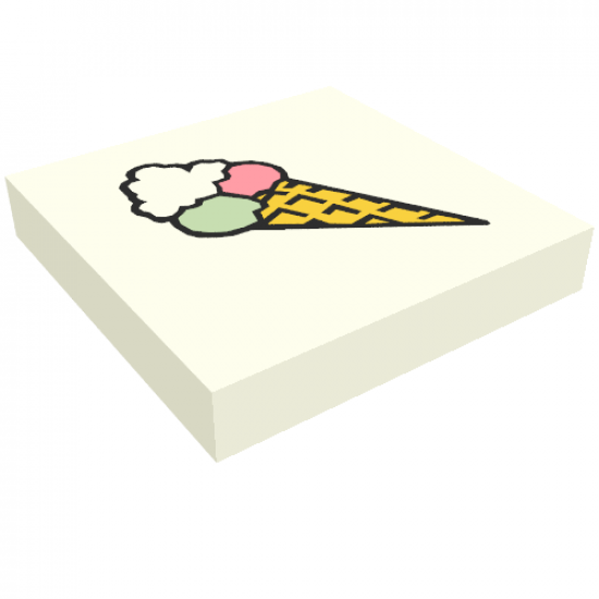 Tile 2 x 2 with Ice Cream Cone Pattern