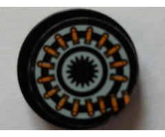 Tile, Round 2 x 2 with Coiled Round of Bullets (Ammunition Belt) Pattern (Sticker) - Set 7645