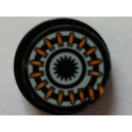 Tile, Round 2 x 2 with Coiled Round of Bullets (Ammunition Belt) Pattern (Sticker) - Set 7645