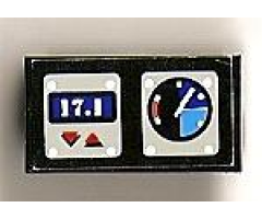 Hinge Brick 1 x 2 Base with 17.1 Display and Gauge Pattern (Sticker) - Set 8223