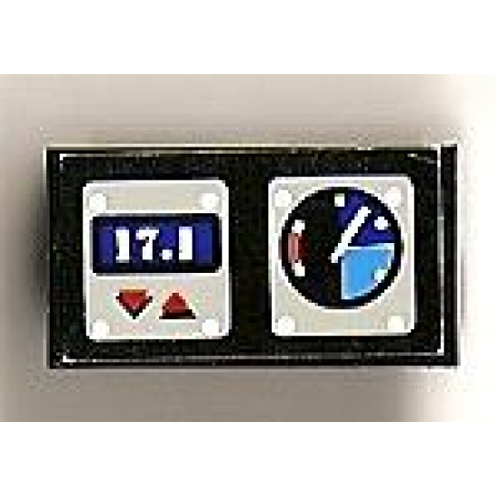 Hinge Brick 1 x 2 Base with 17.1 Display and Gauge Pattern (Sticker) - Set 8223