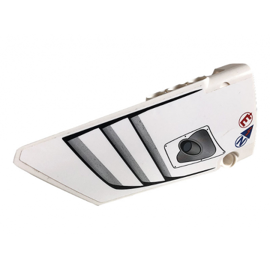 Technic, Panel Fairing #17 Large Smooth, Side A with Air Intake, Vents, Red Letter E, Blue Letter N Pattern (Sticker) - Set 42096