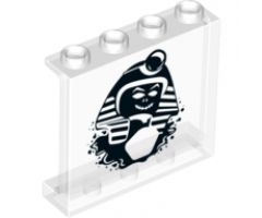 Panel 1 x 4 x 3 with Side Supports - Hollow Studs with Black Sphinx Pattern