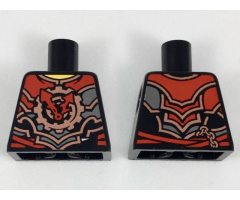 Torso Ninjago Dark Red, Silver and Copper Armor with Clock Pattern