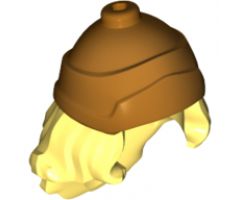 Minifigure, Hair Long Wavy with Gold Greek Soldier Helmet Pattern