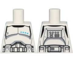 Torso SW Armor Clone Trooper Lieutenant Black Belt and Four Dark Azure Stars Pattern