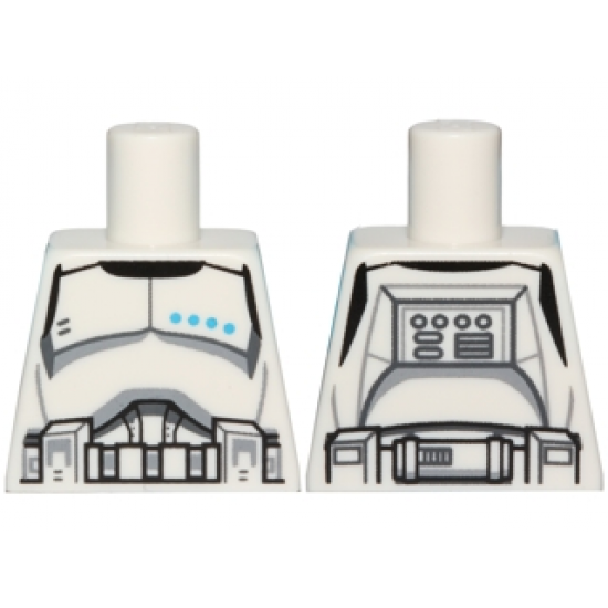 Torso SW Armor Clone Trooper Lieutenant Black Belt and Four Dark Azure Stars Pattern