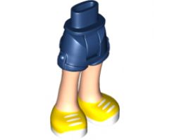 Mini Doll, Legs with Hips and Shorts, Light Nougat Legs and White Laces on Yellow and White Shoes Pattern