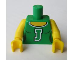 Torso Scoop Neck Female with White 'J' Pattern / Yellow Arms / Yellow Hands