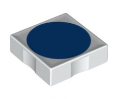 Duplo, Tile 2 x 2 with Shape Blue Circle Pattern