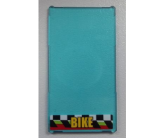 Glass for Window 1 x 4 x 6 with 'BIKE' on Checkered Background Pattern (Sticker) - Set 60026