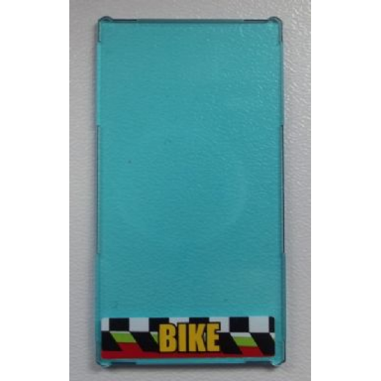 Glass for Window 1 x 4 x 6 with 'BIKE' on Checkered Background Pattern (Sticker) - Set 60026