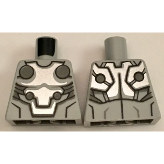 Torso Armor Silver Plate Armor with Dark Bluish Gray Circles Pattern