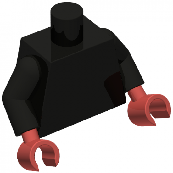 Torso Plain / Black Arms / Dark Red Hands
