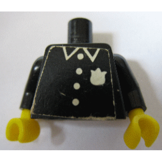Torso Police with Badge and 4 Buttons Pattern (Sticker) / Black Arms / Yellow Hands