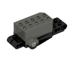 Motor, Non-Electric Pullback 9 x 4 x 2 1/3 with Black Base, White Axle Holes, Studs on Front Top Surface