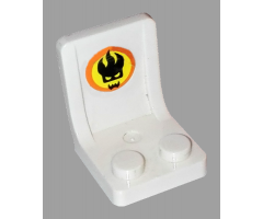Minifigure, Utensil Seat / Chair 2 x 2 with Dr. Inferno Logo Pattern (Sticker) - Set 8637