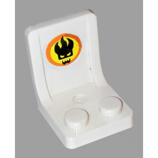 Minifigure, Utensil Seat / Chair 2 x 2 with Dr. Inferno Logo Pattern (Sticker) - Set 8637
