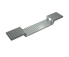 Train Base 6 x 34 Split-Level with Bottom Tubes and One Hole at Each End