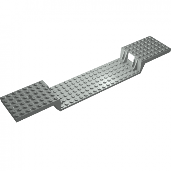 Train Base 6 x 34 Split-Level with Bottom Tubes and One Hole at Each End