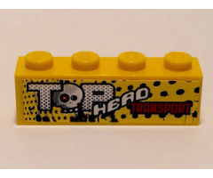 Brick 1 x 4 with 'TOP HEAD TRANSPORT' Pattern (Sticker) - Set 9093