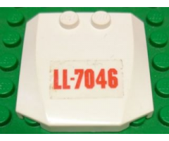 Wedge 4 x 4 x 2/3 Triple Curved with Red 'LL-7046' on Transparent Background Pattern (Sticker) - Set 7046