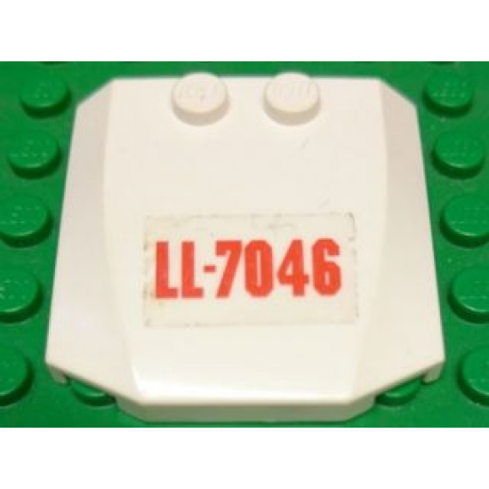Wedge 4 x 4 x 2/3 Triple Curved with Red 'LL-7046' on Transparent Background Pattern (Sticker) - Set 7046