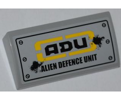 Slope, Curved 2 x 4 x 2/3 with Bottom Tubes with 'ADU ALIEN DEFENCE UNIT' Pattern (Sticker) - Set 7066