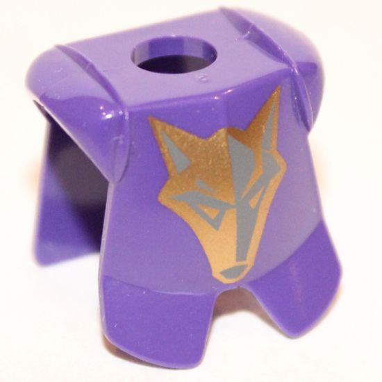 Minifigure, Body Wear Armor Breastplate with Leg Protection, Danju Gold Wolf Pattern