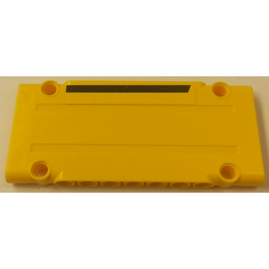 Technic, Panel Plate 5 x 11 x 1 with Black Horizontal Stripe on Yellow Background Pattern Model Left Side (Sticker) - Set 8264
