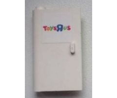 Door 1 x 3 x 4 Left - Open Between Top and Bottom Hinge with 'TOYS R US' on White Background Pattern (Sticker) - Set 7848