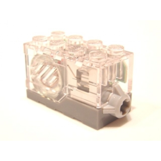 Electric, Sound Brick 2 x 4 x 2 with Trans-Clear Top and Revving Motor Sound