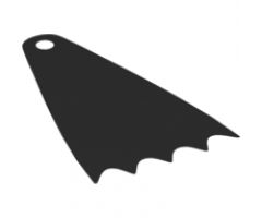 Minifigure, Body Wear Cape Cloth, 7cm Long, Scalloped 5 Points (Batman) - Spongy Stretchable Fabric