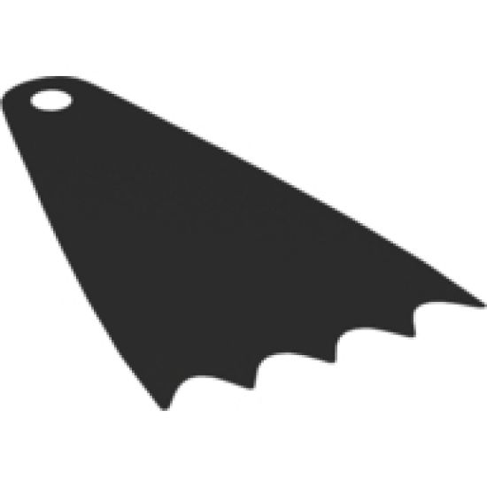 Minifigure, Body Wear Cape Cloth, 7cm Long, Scalloped 5 Points (Batman) - Spongy Stretchable Fabric