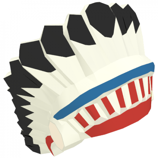 Minifigure, Headgear Headdress Indian with Colored Feathers Pattern